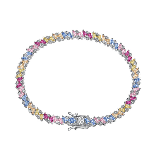 [Clara Jewels]Ornate Sparkling Multi Cut Party Bracelet
