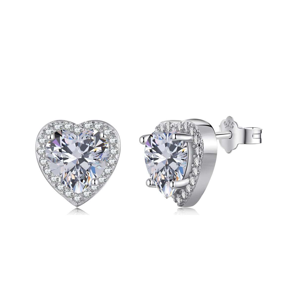 [Clara Jewels]Sparkling Heart Shape Lover Earrings