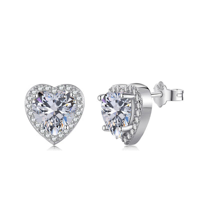 [Clara Jewels]Sparkling Heart Shape Lover Earrings