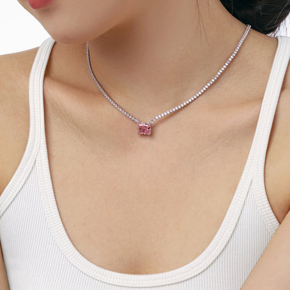 [Clara Jewels]4.0 Carat Elegant Radiant Cut Necklace