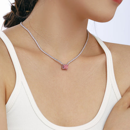 [Clara Jewels]4.0 Carat Elegant Radiant Cut Necklace