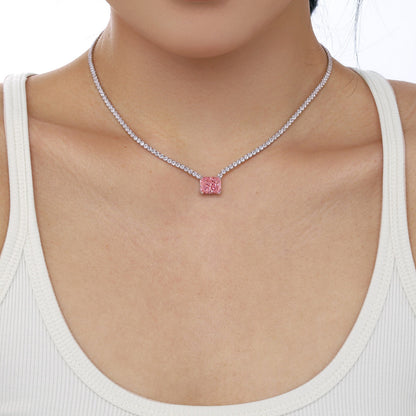 [Clara Jewels]4.0 Carat Elegant Radiant Cut Necklace
