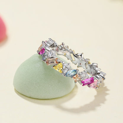[Clara Jewels]Dazzling Polychromatic Multi cut Daily Ring