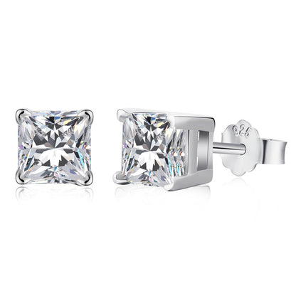 [Clara Jewels]1.0 Carat Radiant Princess Cut Wedding Earrings