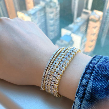 [Clara Jewels]Radiant Shinning Princess Cut Tennis Bracelet