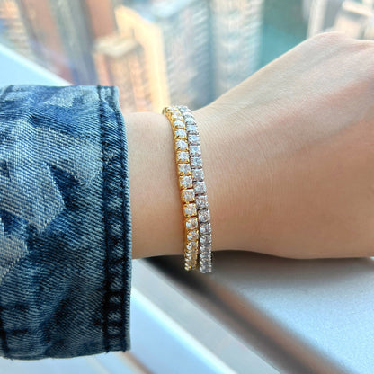 [Clara Jewels]Sparkling Radiant Princess Cut Tennis Bracelet