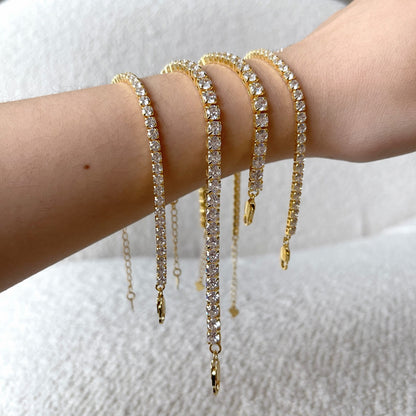 [Clara Jewels]Sparkling Radiant Princess Cut Tennis Bracelet