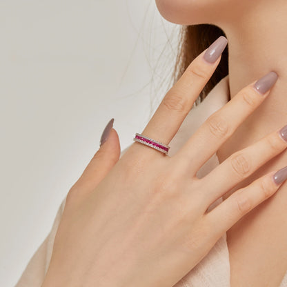[Clara Jewels]Delicate Colorful Round Cut Daily Ring