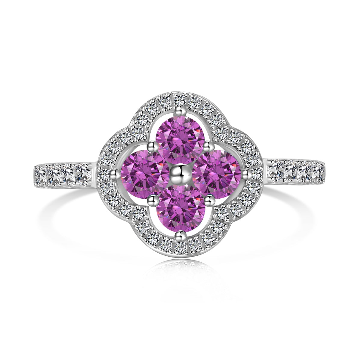 [Clara Jewels]Four Leaf Clover Flower Design Ring