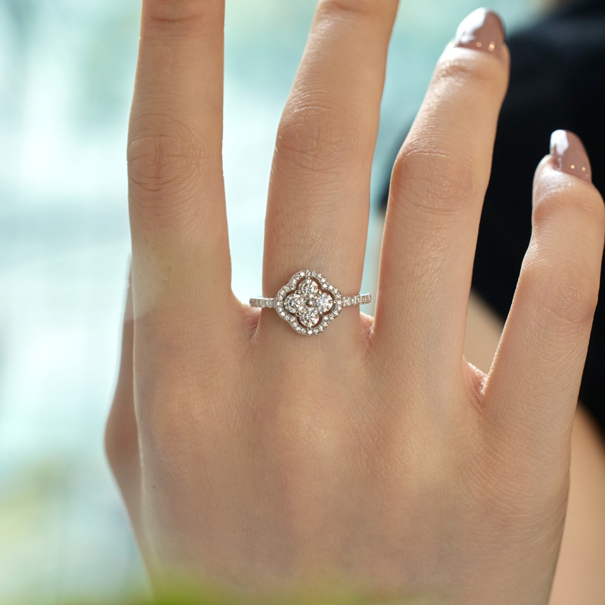 [Clara Jewels]Four Leaf Clover Flower Design Ring