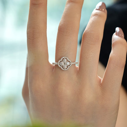 [Clara Jewels]Four Leaf Clover Flower Design Ring