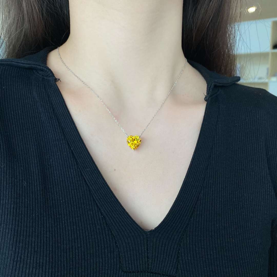 [Clara Jewels]6.0 carat Radiant Heart Shape Necklace