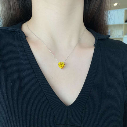 [Clara Jewels]6.0 carat Radiant Heart Shape Necklace