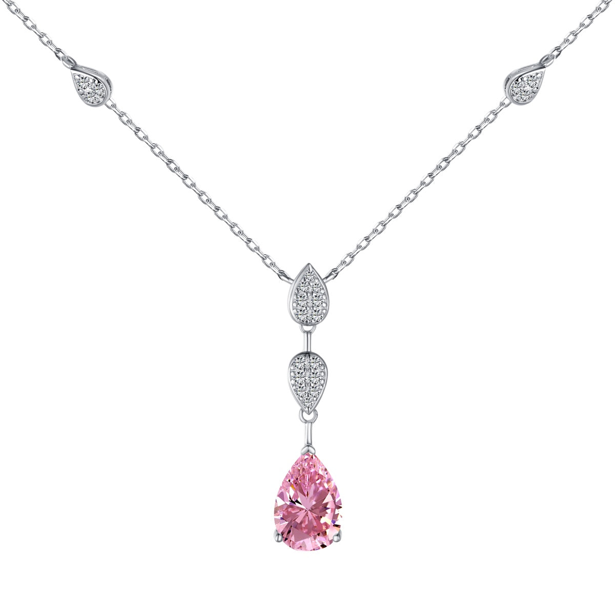 [Clara Jewels]Dazzling Pear Cut Necklace