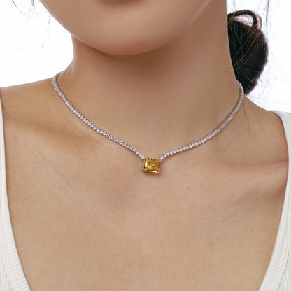 [Clara Jewels]4.0 Carat Elegant Radiant Cut Necklace