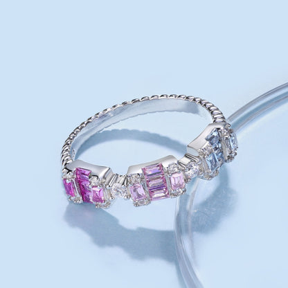 [Clara Jewels]Unique Colorful Emerald Cut Party Ring