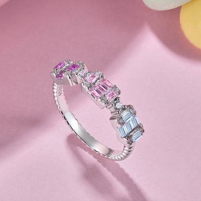 [Clara Jewels]Unique Colorful Emerald Cut Party Ring