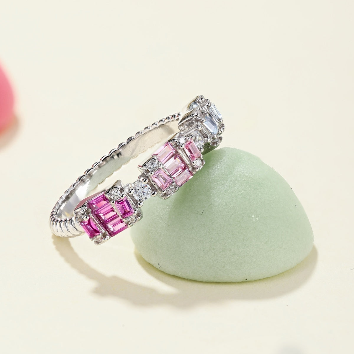 [Clara Jewels]Unique Colorful Emerald Cut Party Ring