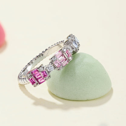 [Clara Jewels]Unique Colorful Emerald Cut Party Ring