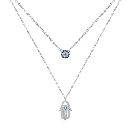 [Clara Jewels]Clara Jewelsn Eye Hamsa Palm Necklace