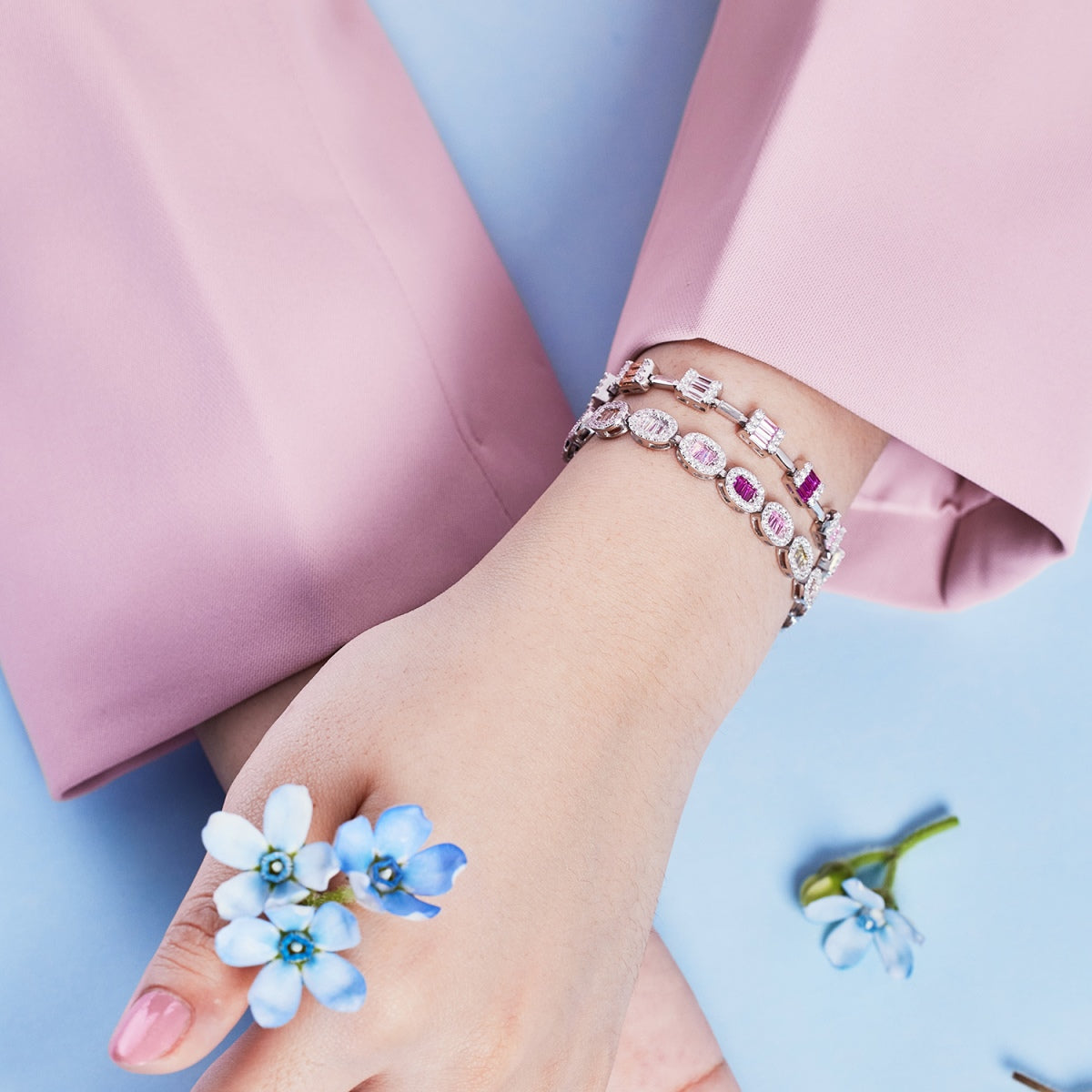 [Clara Jewels]Exquisite Ornate Emerald Cut Daily Bracelet