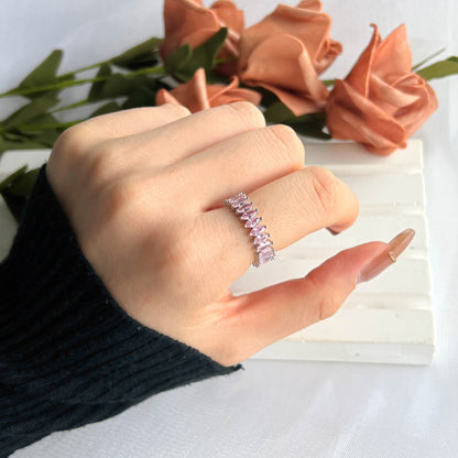 [Clara Jewels]Gorgeous Marquise Cut Tennis Ring