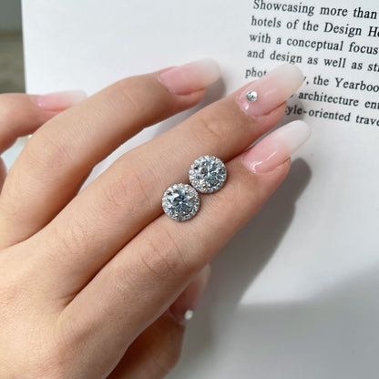 [Clara Jewels]Classic Princess Round Shape Earrings
