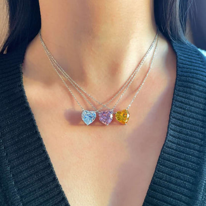[Clara Jewels]6.0 carat Radiant Heart Shape Necklace