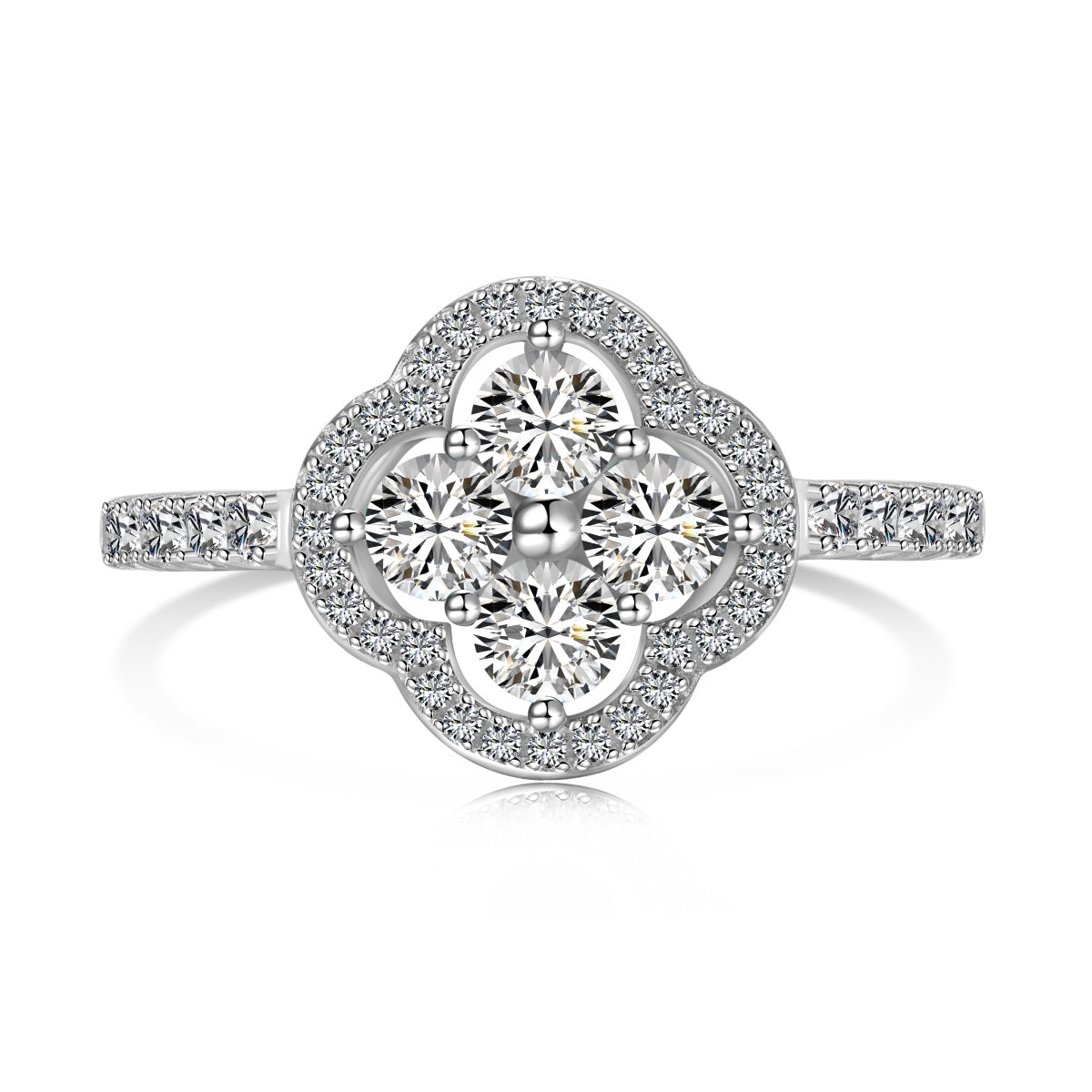 [Clara Jewels]Four Leaf Clover Flower Design Ring