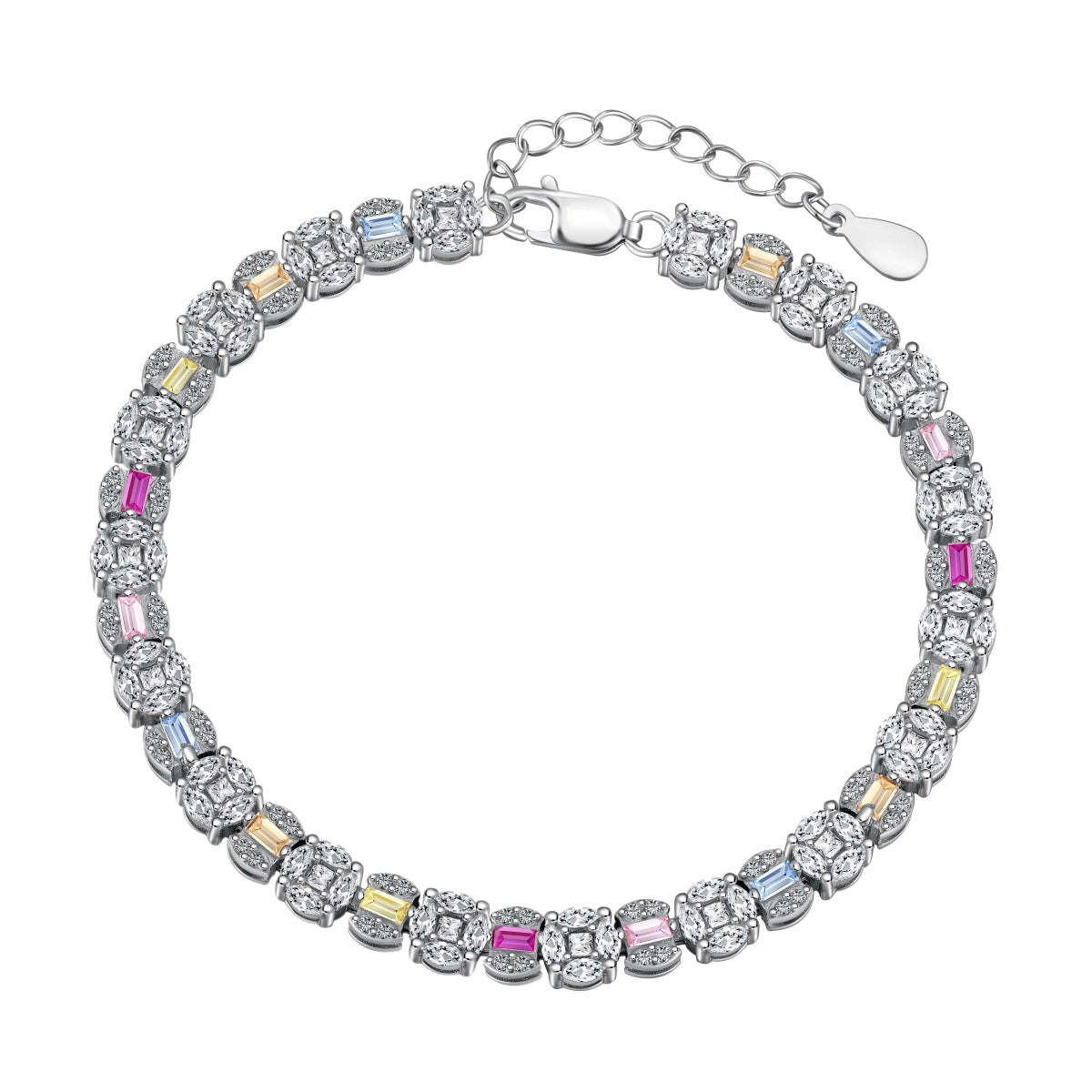 [Clara Jewels]Dazzling Radiant Multi Cut Daily Bracelet