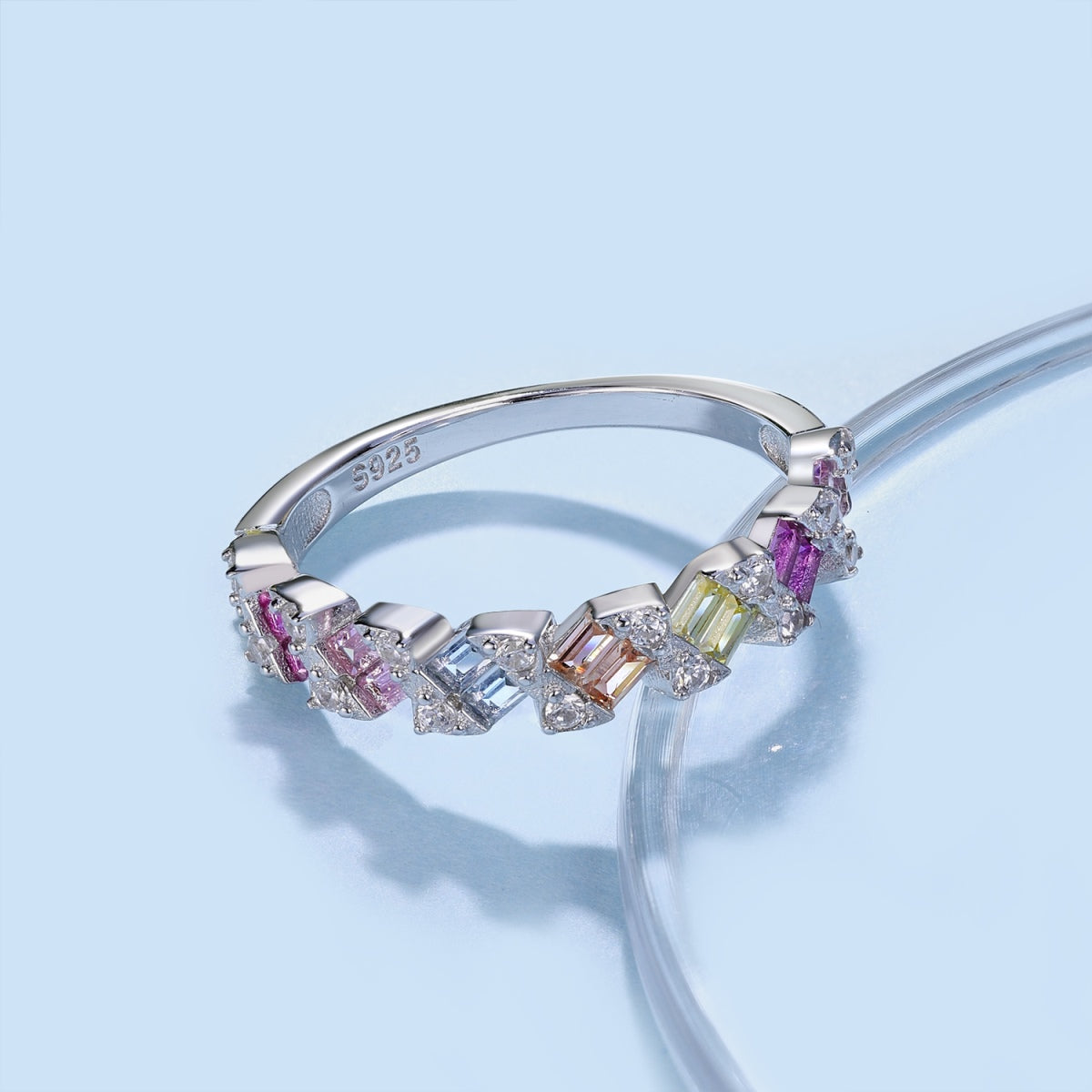 [Clara Jewels]Delicate Vibrant Emerald Cut Daily Ring