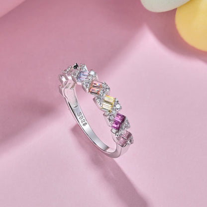 [Clara Jewels]Delicate Vibrant Emerald Cut Daily Ring