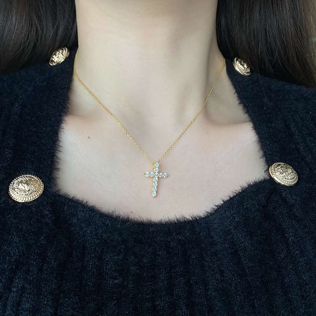 [Clara Jewels]Unique Cross Shape Necklace