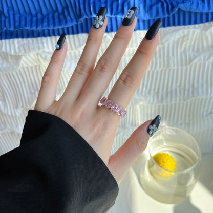 [Clara Jewels]Dainty Elongated Cushion Cut Tennis Ring