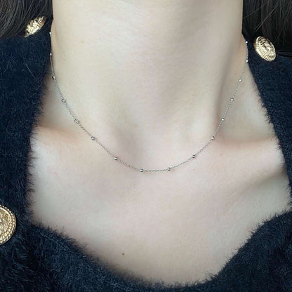 [Clara Jewels]Small Bead Clavicle Chain Simple Necklace