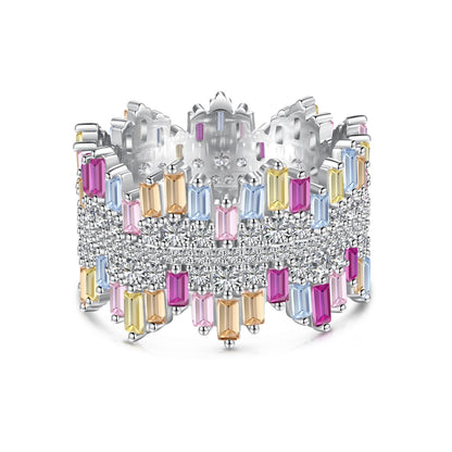 [Clara Jewels]Luxurious Colorful Radiant Cut Daily Ring