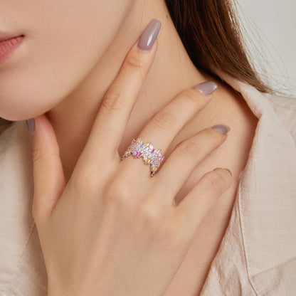 [Clara Jewels]Luxurious Colorful Radiant Cut Daily Ring
