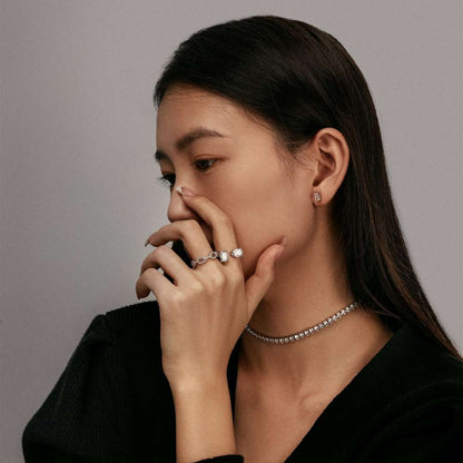 [Clara Jewels]Elegant Tennis Chain Necklace