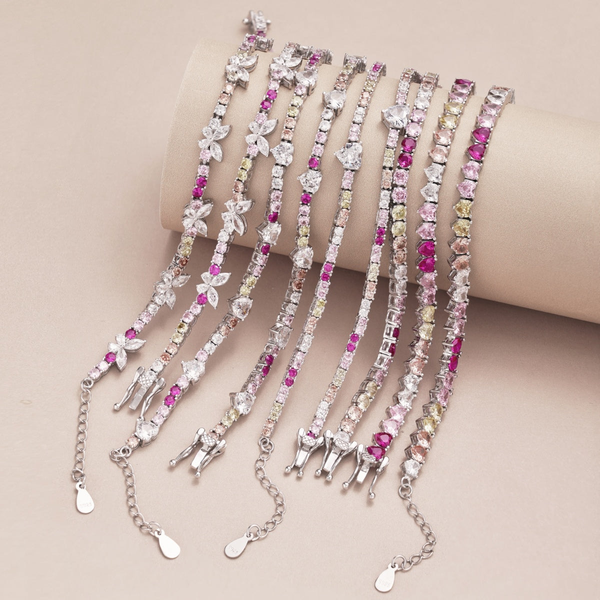 [Clara Jewels]Delicate Colorful Emerald Cut Party Bracelet