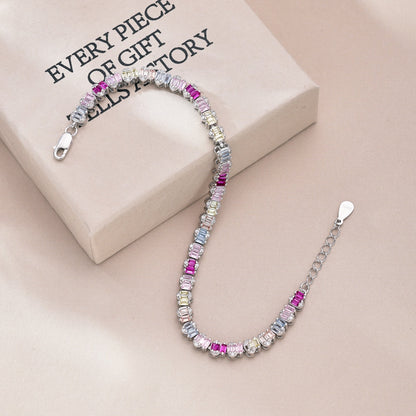 [Clara Jewels]Delicate Colorful Emerald Cut Party Bracelet
