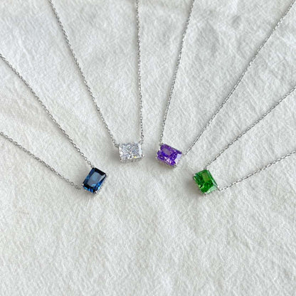[Clara Jewels]Luxurious Square Shape Colorful Necalack