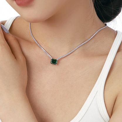 [Clara Jewels]4.0 Carat Elegant Radiant Cut Necklace