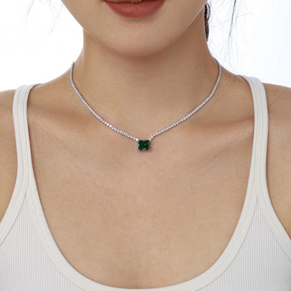 [Clara Jewels]4.0 Carat Elegant Radiant Cut Necklace