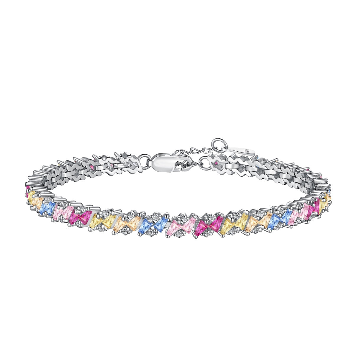 [Clara Jewels]Ornate Sparkling Multi Cut Party Bracelet