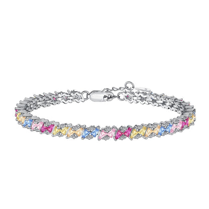 [Clara Jewels]Ornate Sparkling Multi Cut Party Bracelet