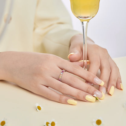 [Clara Jewels]Dazzling Lustrous Round Cut Tennis Ring