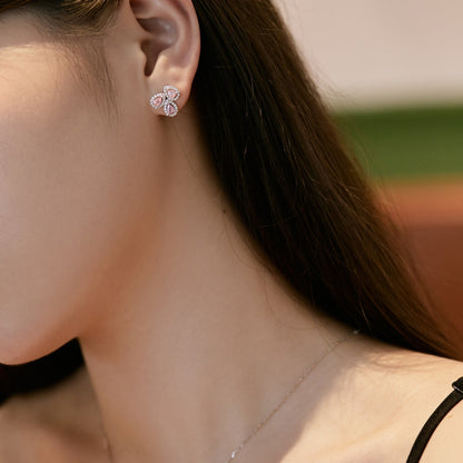 [Clara Jewels]Ornate Flower Shape Pear Cut Lover Earrings
