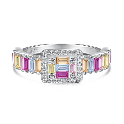 [Clara Jewels]Exquisite Colorful Radiant Cut Party Ring