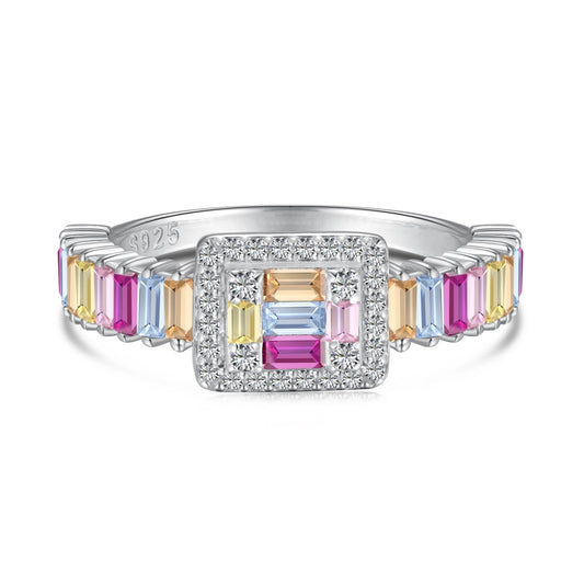 [Clara Jewels]Exquisite Colorful Radiant Cut Party Ring