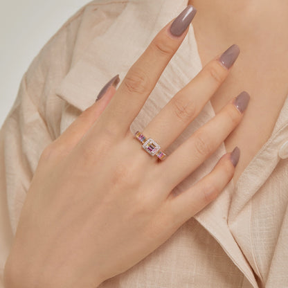 [Clara Jewels]Exquisite Colorful Radiant Cut Party Ring